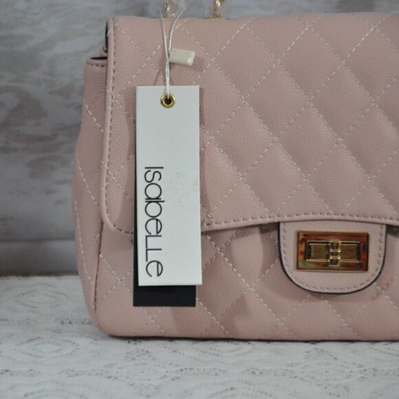 Isabelle Peta Approved Vegan Quilted Handbag in Soft Pink New with Tags - Picture 3 of 7